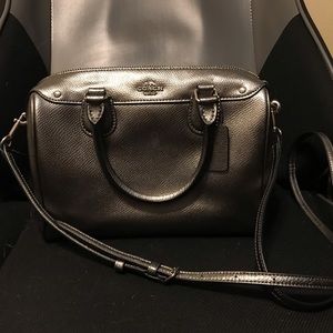 Sliver metallic Coach cross body